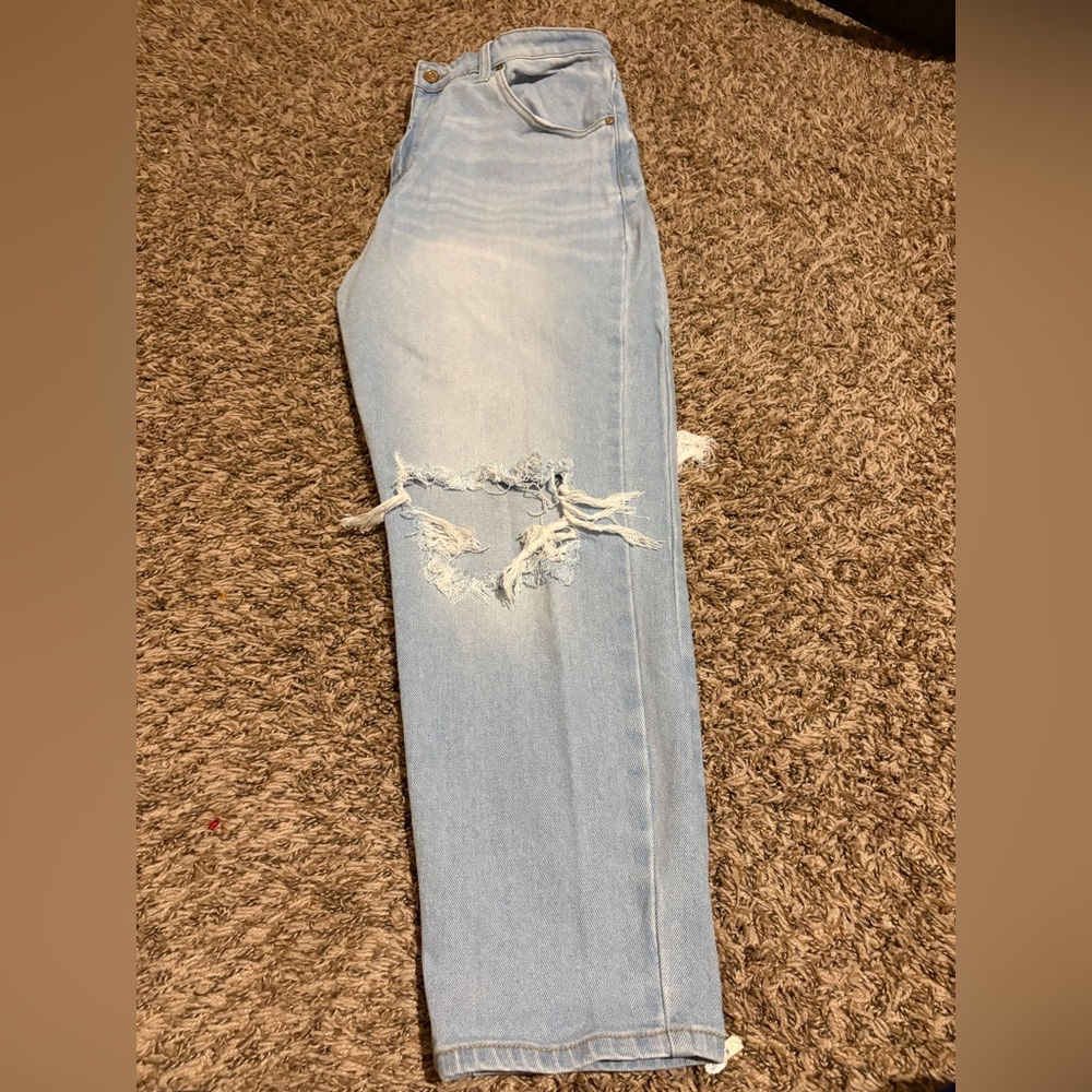 Light Blue Ripped Boyfriend Jeans size 15. Use like New